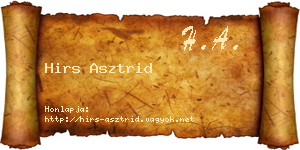 Hirs Asztrid névjegykártya